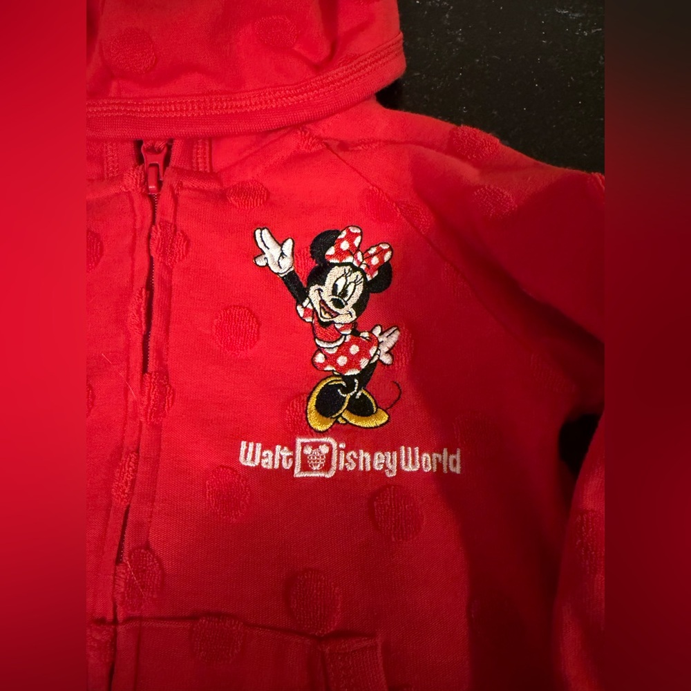 Disney Parks Minnie Mouse Zip Up Bows Make Me Happy 18 Months - Picture 2 of 5